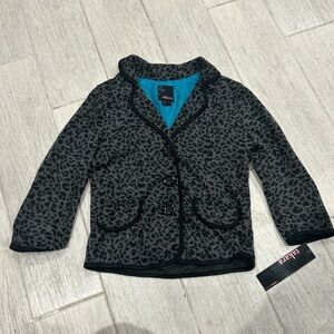 Takara Kids Black Leopard Blazer